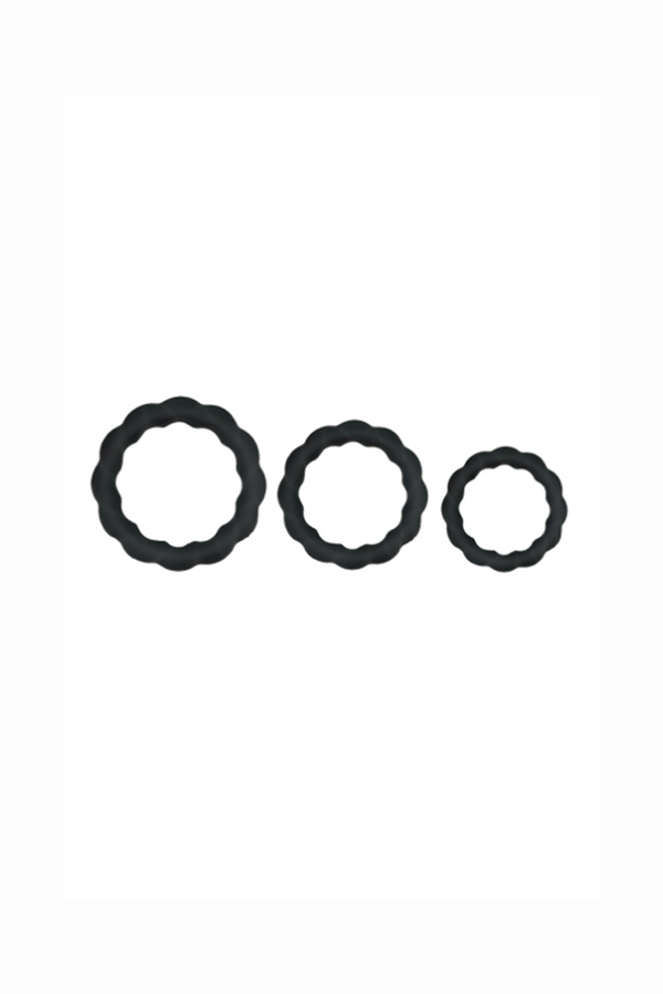 Silicone Cock Ring with Rounded Edge - 3 Pack